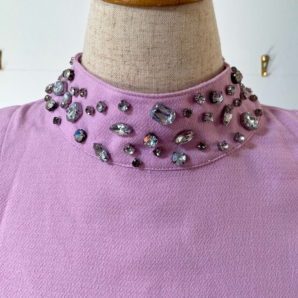 NWT!!Joa Los Angeles Pink Crop Top w/ Jeweled Neck - Picture 6 of 8